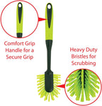 Pine-Sol Scrub Brush Set - Long Handle Cleaning Brushes with Heavy Duty Bristles and Comfort Grip - Scrubbers for Kitchen, Household, and Dishwashing, 2 Pieces