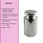 American Weigh Scales Calibration Weight for AWS Digital Scale, Carbon Steel, Chrome Plated, Chrome Finish, 10KG (10KGWGT)