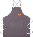 Lisianthus 2 Pack Adjustable Bib Aprons for Women with Pockets, Men's Kitchen Cooking Apron