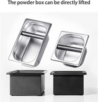 Coffee Knock Box, Stainless Steel Dump Bin Espresso Knock Box for Coffee Grounds with Removable Non-Slip Base Shock-Absorbent for Knocking Portafilter Filter Grinds (S)