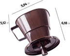 Coffee Filter Holder Brown 700 Ml | Reusable Pour Over Dripper | BPA Free Countertop Brew Tool | Plastic Cone Funnel Carafe Compatible
