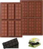 2 Pcs Chocolate Molds Silicone, Deep Chocolate Bar Mold, Non-Stick Food Grade Chocolate Mold for Dubai Chocolate Bar Pistachio, Candy and Chocolate Making - 60 Square Shape