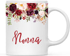 Andaz Press 11oz. Mother's Day Ceramic Coffee Tea Mug Gift, Fall Autumn Marsala Burgundy Flowers Roses Florals, Nonna, 1-Pack, Includes Gift Box, Birthday Christmas Gift Ideas