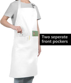 Cotton Blend Waterproof Apron With 2 Pockets for Women Men - Cooking Kitchen Chef Arpon BBQ Work Painting - (1 Pack)