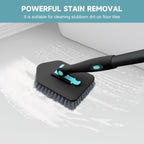 nacena Shower Scrubber with Long Handle, 3 in 1 Tile Tub Scrubber Brush with 3 Detachable Cleaning Heads Adjustable Handle Shower Cleaner Brush for Bathroom, Kitchen, Toilet, Wall, Sink, Black