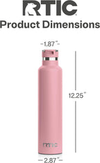RTIC 26oz Journey Bottle Metal Stainless Steel Vacuum Insulated, BPA Free, Reusable, for Water, Hot and Cold Drinks, Travel, Sports, Camping, Dusty Rose
