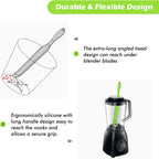 Demao Silicone Blender Spatula & Scraper for Vitamix - Under-Blade & Jar Accessory with Long Handle, Nonstick Surface and Hanging Holes (Green)