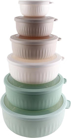 COOK WITH COLOR Prep Bowls with Lids- Wide and Deep Nesting Plastic Small Mixing Bowl Set with Lids, 12 Piece Set - Wide Bowls, Mint