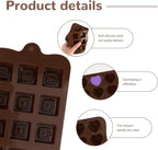 4 Pcs Chocolate Silicone Molds for Candy, Food Grade No-Stick Baking Molds with Different Shapes (4 Styles)