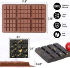 Deep Chocolate Bar Mold, Square Thick Silicone Chocolate Bar Mold for Stuffed Chocolate Bar, Wax Melt, Candy Bar Mold 3 Pack
