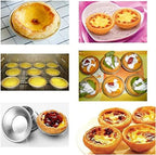 Egg Tart Molds Reusable, Non-Stick Mini Tart Pan Pie Tins Cupcake Cake Baking Cups,Aluminium/30 Pieces