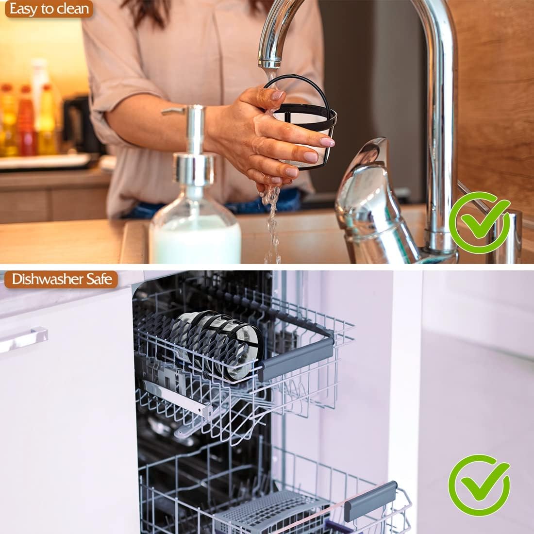 Replacement 4 Packs Reusable Coffee Filters For Mr. Coffee 4-5 Cup Drip Coffeemakers-Nylon Mesh With Handle