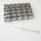 Goldfish Cracker Cutter, Stainless Steel Fish Cookie Cutters Shapes, DIY Mini Snack Crackers Mold 1 Inch, Fish-shaped Treats, 25 Cavity Cookie Stamp with Cleaning Brush