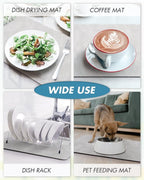 AMOAMI Coffee Mat - Hide Stain, Rubber Backed, Absorbent Dish Drying Mat for Kitchen Counter - Fits Under Coffee Maker & Machine, Dish Rack