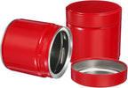 uxcell 2Pcs Round Tea Canisters, 4" x 4" Airtight Metal Tea Containers for Loose Tea, Coffee Beans, Spices - Durable, Compact, and Stylish Storage Tea Tin (Red)