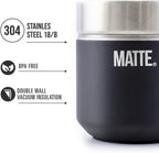 Matte 6.5 oz Yerba Mate Gourd and Bombilla Set - Includes DS Pro Box - BPA Free Yerba Mate Set Kit with Mate Straw, Elegant Design, Non-Slip Base (Black)