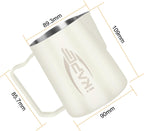 IKAPE Espresso Milk Pitcher, Espresso Steaming Pitcher with Sharp Spout for Espresso Barista Tool, 20.3 oz / 600ml Milk Frothing Jug (White)