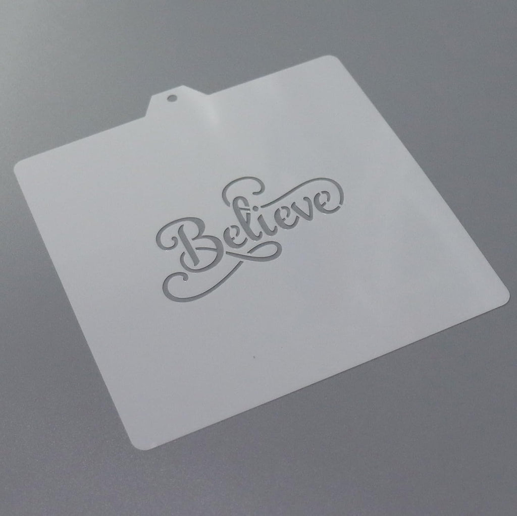 Cookie Cutter and Stencil Set Bundle cookie stencil and cutter kit Believe Stencil and Cookie Cutter Set (Believe)