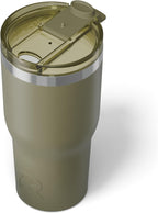 RTIC 30oz Essential Tumbler with Lid, Insulated, Stainless Steel, Metal, Double Wall Vacuum-Insulation, Ceramic Lined, Travel Cup for Iced Coffee, Tea, Hot and Cold Drink, Olive