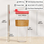 Dodoko Hot Pink Reusable Boba Tea Cup with Straw, 24 oz - Insulated BPA Free Shatterproof Tumbler for Iced Coffee, Smoothies, Cold Drinks - Dishwasher Safe, Includes Straw Cleaner