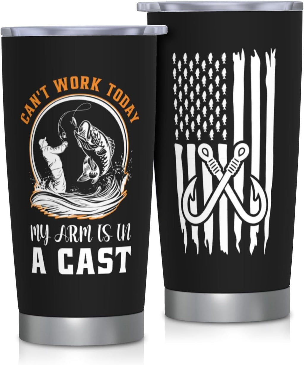 Fishing Gifts for Men 20 Oz Stainless Steel Tumbler, Gifts for Fisherman, Fisherman Gift for Men, Fish Coffee Mug