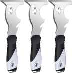 Mister Rui Paint Scraper, 3 Pack Multi Use Paint Tools Putty Knife 10 in 1, Paint Scraper Tools for Painting, Metal Scraper with Hammer End, Taping Knife, Spackle Tool