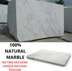 KC KULLICRAFT 8×12 White Marble Cheese & Charcuterie Serving Board – Natural Marble Cutting Board & Pastry Slab with Non‑Slip Feet – Premium Stone Kitchen Tray Gift.