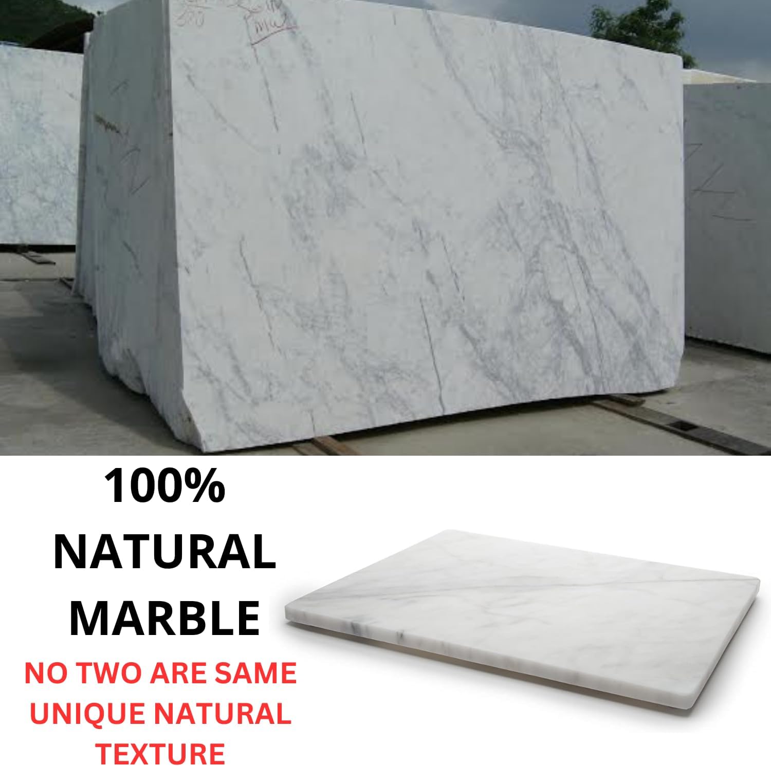 KC KULLICRAFT 8×12 White Marble Cheese & Charcuterie Serving Board – Natural Marble Cutting Board & Pastry Slab with Non‑Slip Feet – Premium Stone Kitchen Tray Gift.