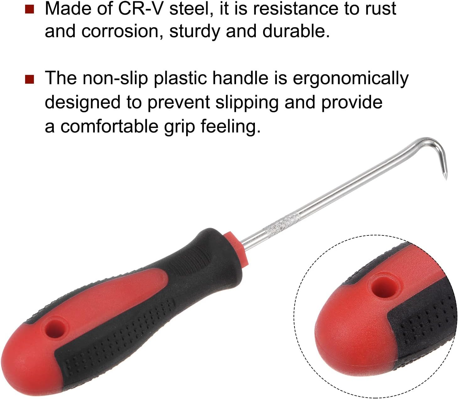 uxcell Full Hook Pick 5.91" Puller Remover Removal Tool for Oil Seal/O-rings, Gasket, Hose 2Pcs