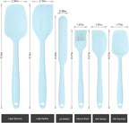 Heat Resistant Silicone Spatulas Set Food Grade Silicone Seamless One Piece Design BPA-Free,Non-Stick,Dishwasher Safe,Cooking and Mixing Set of 6PCS-Blue (Blue)