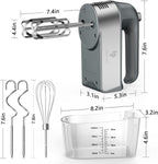 Hand Mixer Electric, 450W Kitchen Mixers with Scale Cup Storage Case, Turbo Boost/Self-Control Speed + 5 Speed + Eject Button + 5 Stainless Steel Accessories, For Easy Whipping Dough,Cream, Cake