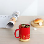 Cat coffee mug-16oz Ceramic Coffee Mugs for Women and Men-Cat gifts for cat lovers-Cute Coffee and Tea Mug-Red