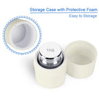 QP 1000g Calibration Weights, OIML Class M1 High Precision Gram Weights, Stainless Steel Scale Calibration Weight for Digital Scale, Balance Scale, Chrome Finish Scale Weights with Storage Case