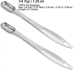 2 Pcs 1/4 Teaspoon(1.25 mL | 1/4 Tsp | 1/16 Tbsp | 1.25 cc | 1/32 oz) Stainless Steel Single Measuring Spoon, Long Handle Metal Measuring Spoon, Kitchen Gadgets for Cooking & Baking