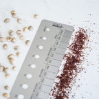 KRUVE Brewler Coffee Grind Ruler - Stainless Steel Coffee Bar Accessories for Home, Coffee Grind Size 200-1600 Microns, Green Bean Grading 11/64-20/64, 5.9 Inch Ruler, Conversion Chart, Magnetic Guide