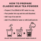 YULU FOODS Instant Bubble Pearl Classic Milk Tea Kit with Authentic Brown Sugar Tapioca Pearls, Ready in Under One Minute, Paper Straws Included – 3 Servings