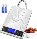 ''Cooking Master' 22lb Digital Kitchen Scale,Food Scale Measures in Grams and Ounces for Weight Cooking Baking,1g/0.1oz Precise Graduation,Stainless Steel and Tempered Glass