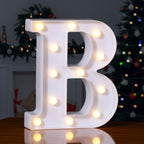 Foaky LED Letter Lights Sign Marquee Light Up Letters Sign for Night Light Wedding/Birthday Party Battery Powered Christmas Lamp Home Bar Decoration(B)