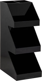 Mind Reader Coffee Tea Utensil and Condiment Station, Countertop Organizer, Coffee Bar, Kitchen, 6"L x 9"W x 16"H, Black