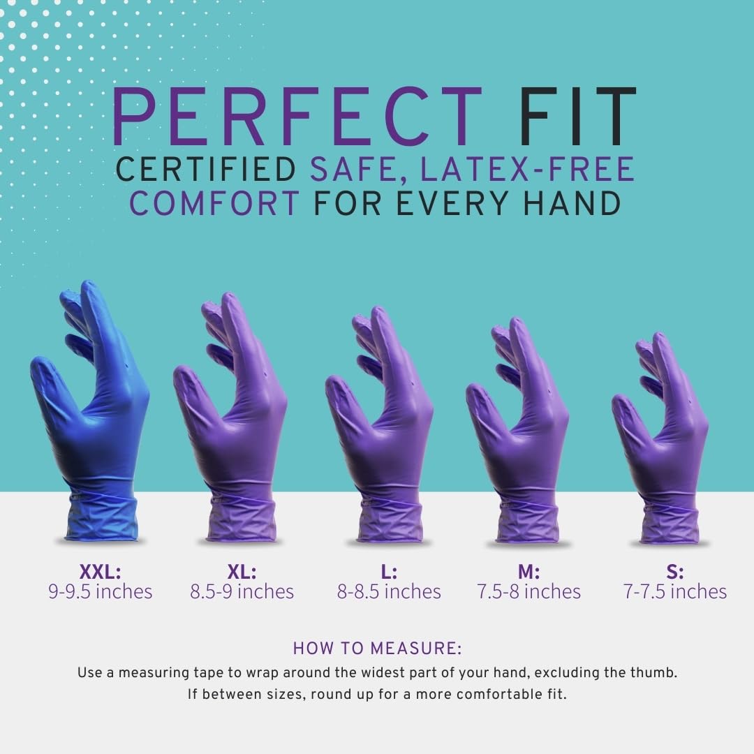 SafeWay Nitrile Gloves, 2000 Ct, X-Large, Powder-Free, Latex-Free, All-Purpose, Professional Disposable Gloves with Textured Fingertips for Medical Use, Food Prep, Cleaning, Tattoo & More