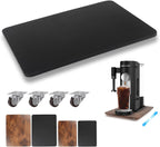 360° Appliance Slider Sliding Tray, Coffee Maker Rolling Tray for Counter Under Cabinet Coffee Pot Mat for Breville Ninja Espresso Machine, Toaster, Air Fryer, Quiet Wheels, Black (Small 13"×9.4")