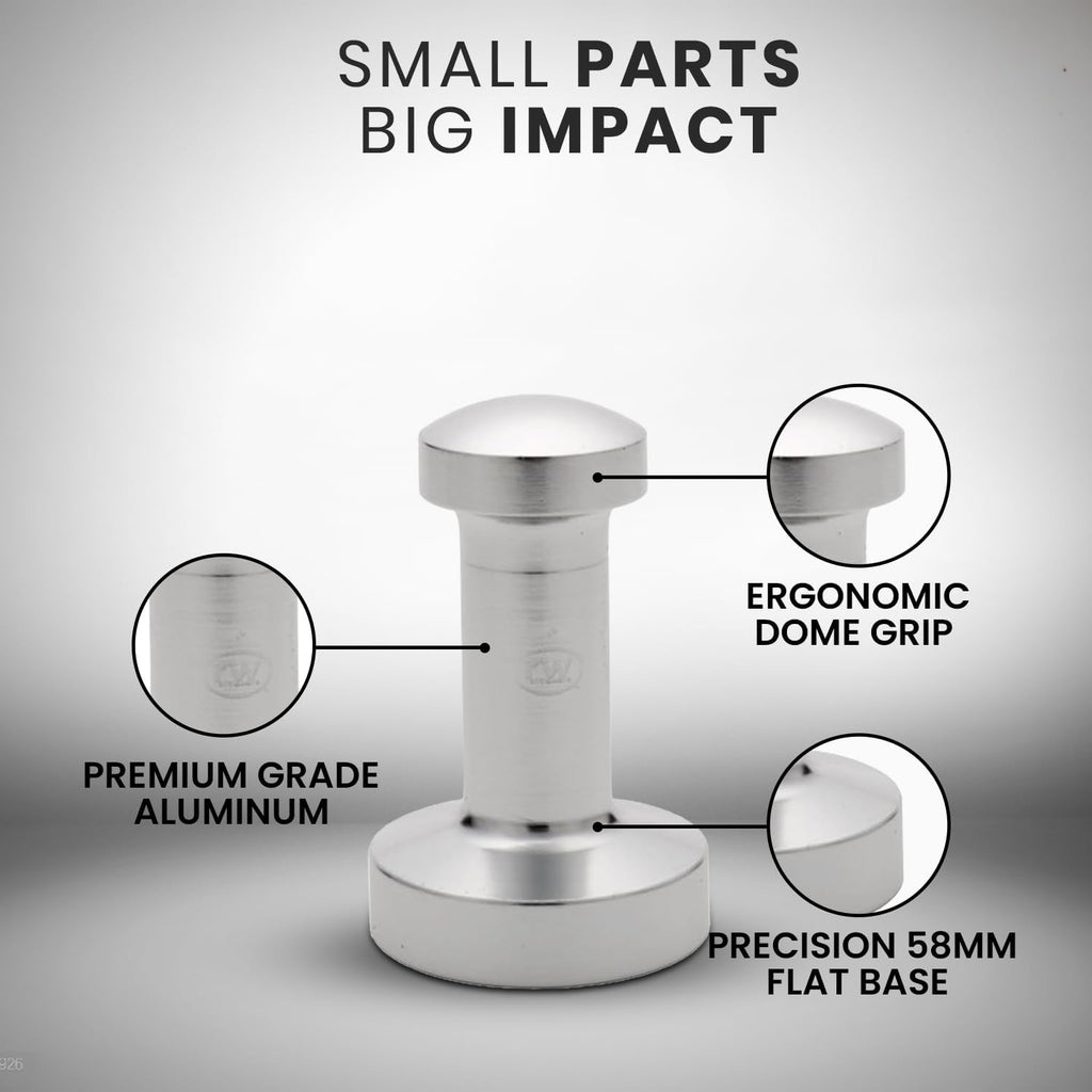 Rattleware Premium Aluminum Espresso Tamper (58 mm) - Ideal for Baristas & Coffee Lovers - Sleek Material & Design - Ultimate Tamping Precision & Consistency