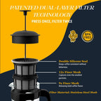 ESPRO - P3 French Press Coffee Maker – Patented Double Microfilter for Sludge and Grit Free Coffee, Black, 18 oz