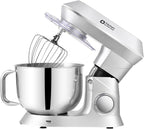 Kitchen in the box Stand Mixer, 900W 7.5QT Kitchen Electric Mixer, 6-Speed Tilt-Head Food Mixer for Baking with Dough Hook,Wire Whip,Beater (Silver)