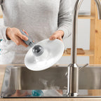 Vigar Rengo Soap Dispensing Dish Brush, Dish Brush with Soap Dispenser for Pot Scrubber, Dishes, Sink Cleaner, and Kitchen Essentials, Grey