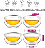 CNGLASS Glass Teapot Set,20oz Clear Tea Pot with 4 Double Wall Teacups,Stovetop Safe Tea Kettle,Blooming Loose Leaf Tea Maker Gift,Microwave Dishwasher Safe