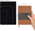 &And Per Se Lined Journal Notebook, 160 Pages, A5 5.7 x 8 inches College Ruled Thick Paper Notebook Journals for Writing, Hardcover Notebooks for Women Men Office School (1 Pack, Light Brown)