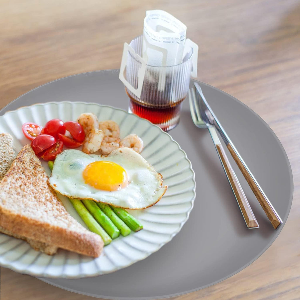 Pack 2,KooMall 12 10 8 Inch Multi-use Microwave Mat, Trivet, Pot Holders, Drying, Baking, Place Mat, Utensils Rest, Silicone Cover Pad for Hot Pot Pan,Plates Dishes Kitchen Counter,Heat Resistant,Gray