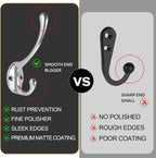 Wall Hooks for Hanging, 20-Pcs Heavy Duty Metal Coat Hooks, for Living Room, Bathroom, Kitchen, Bedroom for Coats Towel, Hat, Key, Closet, Bag (Silver)