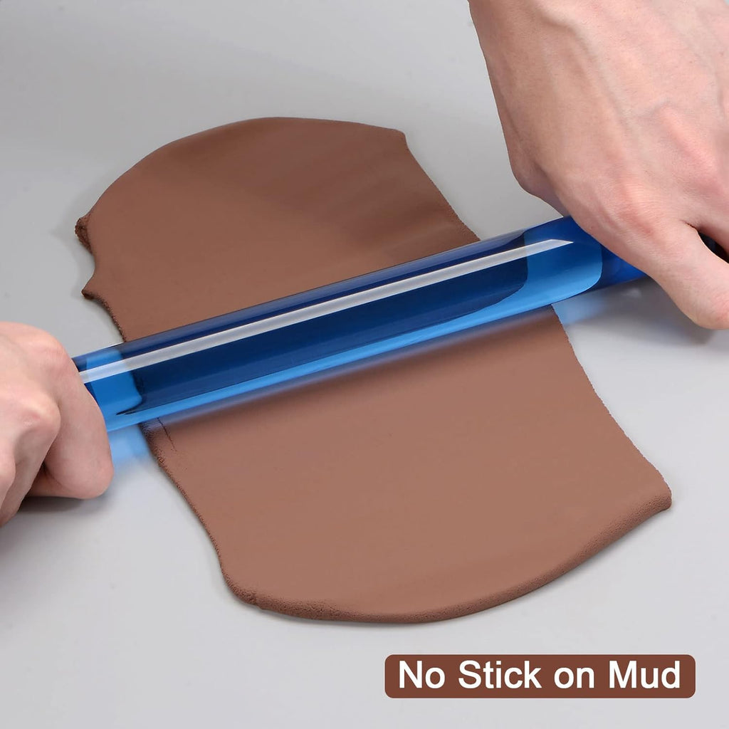 HARFINGTON Acrylic Clay Roller 9 Inch x 1 Inch Solid Non-Stick Plastic Round Tube Roller Polymer Clay Rod Fondant Rolling Pin for Shaping, Sculpting, Modeling DIY Crafts, White